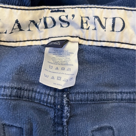 Land’s End Corduroy Stretch Slim Straight Leg Pants in Faded Cobalt Blue Size 12 - Picture 8 of 8